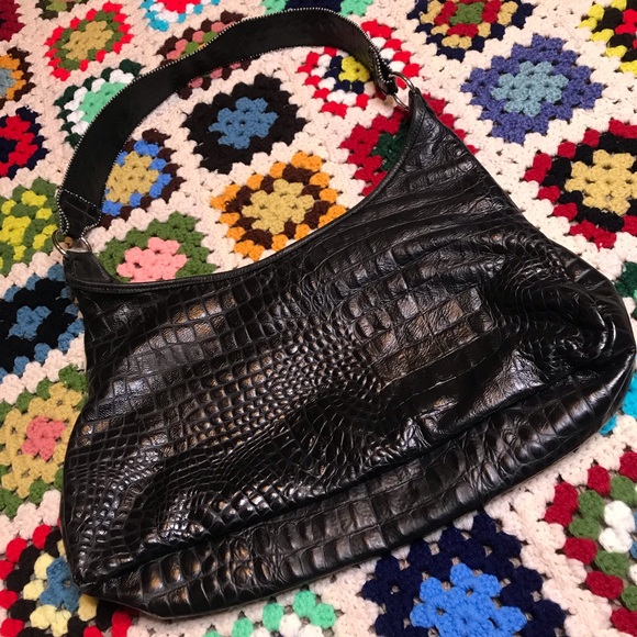 KurtMen design Black Rhinestone Skull textured Handbag Purse Halloween Luxury - Picture 8 of 15